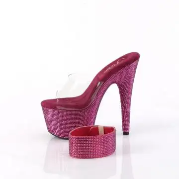Fuchsia luxusní pantofle BEJ712RS/C/FSRS | BEJEWELED-712RS Pleaser - z vnitřku