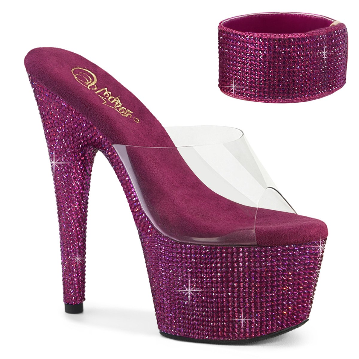 Fuchsia luxusní pantofle BEJ712RS/C/FSRS | BEJEWELED-712RS Pleaser