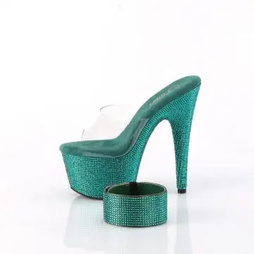 Zelené exkluzivní pantofle BEJ712RS/C/GNRS | BEJEWELED-712RS Pleaser - z vnitřku