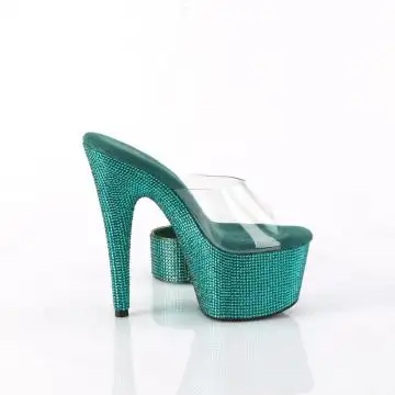 Zelené exkluzivní pantofle BEJ712RS/C/GNRS | BEJEWELED-712RS Pleaser - z vnějšku