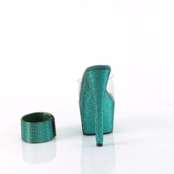 Zelené exkluzivní pantofle BEJ712RS/C/GNRS | BEJEWELED-712RS Pleaser - zezadu Zelené exkluzivní pantofle BEJ712RS/C/GNRS | BEJEWELED-712RS Pleaser - zezadu