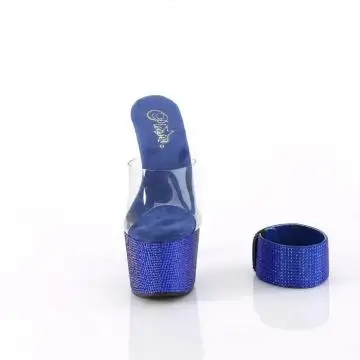 Modré luxusní pantofle BEJ712RS/C/RYBLRS | BEJEWELED-712RS Pleaser - zepředu