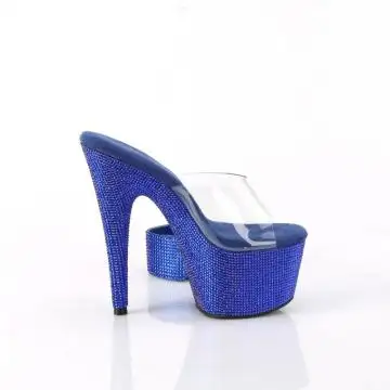 Modré luxusní pantofle BEJ712RS/C/RYBLRS | BEJEWELED-712RS Pleaser - z vnějšku