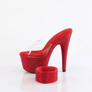 Červené luxusní pantofle BEJ712RS/C/RYRRS | BEJEWELED-712RS Pleaser - z vnitřku