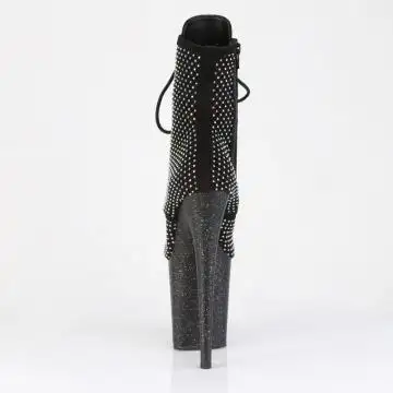 Černé luxusní taneční kozačky FLAM1020RM/BFS-RS/M | FLAMINGO-1020RM Pleaser - zezadu