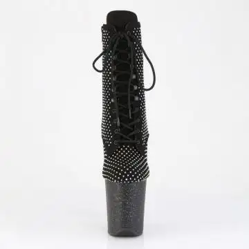 Černé luxusní taneční kozačky FLAM1020RM/BFS-RS/M | FLAMINGO-1020RM Pleaser - zepředu