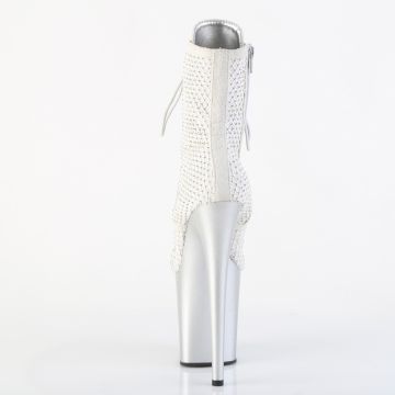 Stříbrné luxusní taneční kozačky FLAM1020RM/SFS-RS/M | FLAMINGO-1020RM Pleaser - zezadu