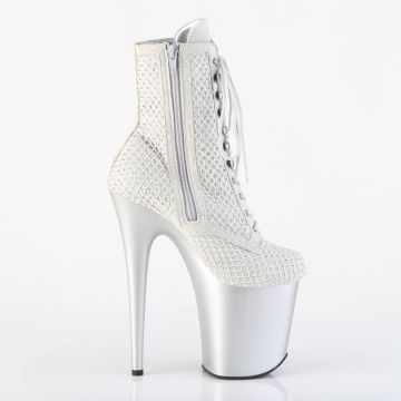 Stříbrné luxusní taneční kozačky FLAM1020RM/SFS-RS/M | FLAMINGO-1020RM Pleaser - z vnějšku