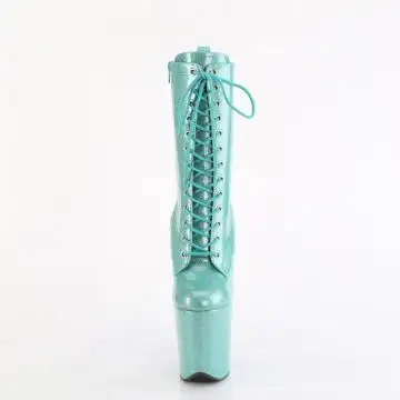 Azurové taneční kozačky FLAM1040GP/AQG/M | FLAMINGO-1040GP Pleaser - zepředu