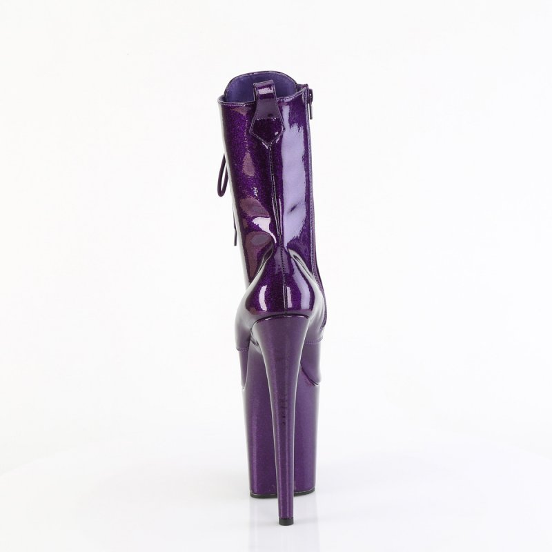 Fialové pole dance kozačky FLAM1040GP/PPG/M | FLAMINGO-1040GP Pleaser - zezadu
