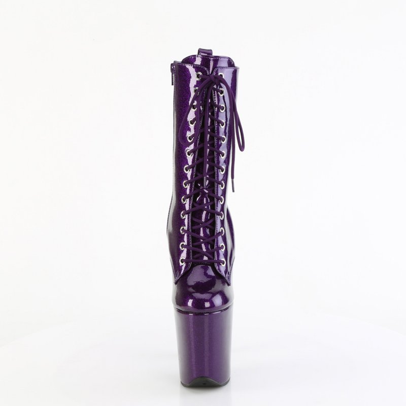 Fialové pole dance kozačky FLAM1040GP/PPG/M | FLAMINGO-1040GP Pleaser - zepředu