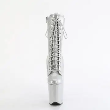 Stříbrné pole dance kozačky FLAM1040GP/SG/M | FLAMINGO-1040GP Pleaser - zepředu