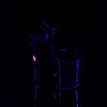 Černé sandály s růžovými květy XTM809HB/B/B-NPNK Pleaser | XTREME-809HB Pleaser - z vnějšku