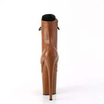 Karamelové kotníčkové kozačky FLAM1020/CAMLPU/M | FLAMINGO-1020 Pleaser - zezadu