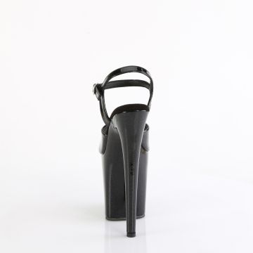 Černé sexy boty FLAM809GP/BG/M | FLAMINGO-809GP Pleaser - zezadu Černé sexy boty FLAM809GP/BG/M | FLAMINGO-809GP Pleaser - zezadu