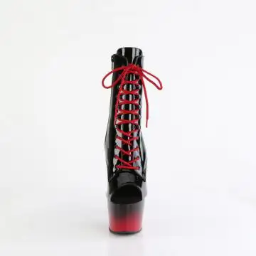 Černo-červené kozačky s otevřenou špičkou ADO1021BR-H/B/B-R | ADORE-1021BR-H Pleaser - zepředu