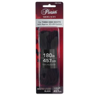 Doplňky Pleaser bot | Černé kulaté tkaničky 457 cm SL-THIGH-PL/B