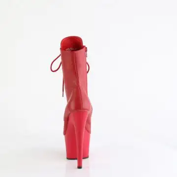 Červené matné kotníčkové kozačky ADO1020/RPU/M | ADORE-1020 Pleaser - zezadu