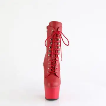 Červené matné kotníčkové kozačky ADO1020/RPU/M | ADORE-1020 Pleaser - zepředu