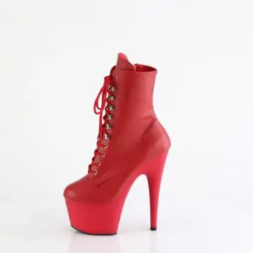 Červené matné kotníčkové kozačky ADO1020/RPU/M | ADORE-1020 Pleaser - z vnitřku