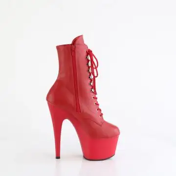 Červené matné kotníčkové kozačky ADO1020/RPU/M | ADORE-1020 Pleaser - z vnějšku