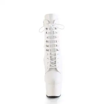 ADO1020/WPU/M bílé matné taneční kozačky | ADORE-1020 Pleaser - zepředu