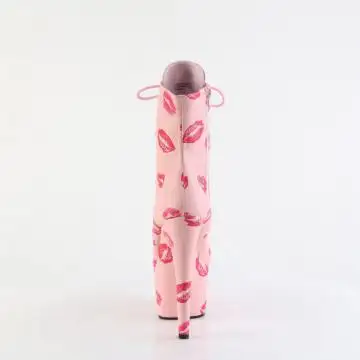 Růžové taneční kozačky Pleaser s polibky ADO1020KISS/BPPU/M | ADORE-1020KISSES Pleaser - zezadu