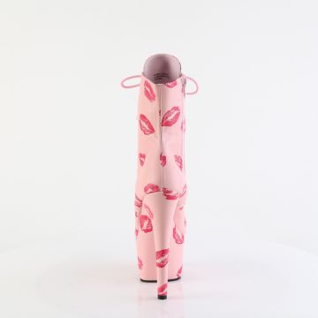 Růžové taneční kozačky Pleaser s polibky ADO1020KISS/BPPU/M | ADORE-1020KISSES - zezadu
