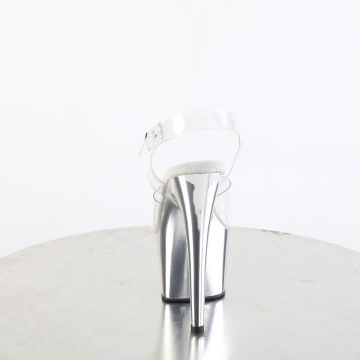 ADO708/C-M/SCH stříbrné pole dance boty | ADORE-708 Pleaser - zezadu