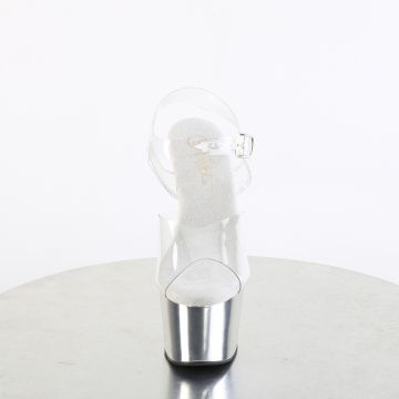 ADO708/C-M/SCH stříbrné pole dance boty | ADORE-708 Pleaser - zepředu