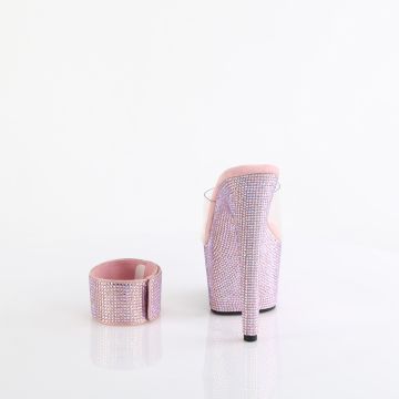 Růžové luxusní pantofle BEJ712RS/C/BPRS | BEJEWELED-712RS Pleaser - zezadu Růžové luxusní pantofle BEJ712RS/C/BPRS | BEJEWELED-712RS Pleaser - zezadu