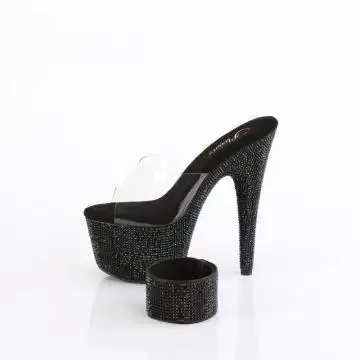Černé exklusivní pantofle BEJ712RS/C/BRS | BEJEWELED-712RS Pleaser - z vnitřku