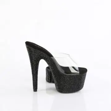 Černé exklusivní pantofle BEJ712RS/C/BRS | BEJEWELED-712RS Pleaser - z vnějšku