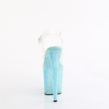 Azurové luxusní boty na podpatku BEJ808RRS/C/AGQRS | BEJEWELED-808RRS Pleaser - zezadu Azurové luxusní boty na podpatku BEJ808RRS/C/AGQRS | BEJEWELED-808RRS Pleaser - zezadu
