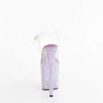 Fialové luxusní boty na podpatku BEJ808RRS/C/LVRS | BEJEWELED-808RRS Pleaser - zezadu