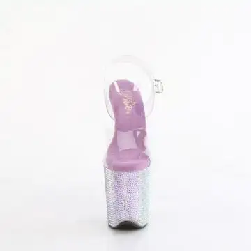 Fialové luxusní boty na podpatku BEJ808RRS/C/LVRS | BEJEWELED-808RRS Pleaser - zepředu
