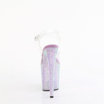 Fialové luxusní boty na podpatku BEJ808RRS/C/LVRS | BEJEWELED-808RRS Pleaser - zezadu Fialové luxusní boty na podpatku BEJ808RRS/C/LVRS | BEJEWELED-808RRS Pleaser - zezadu