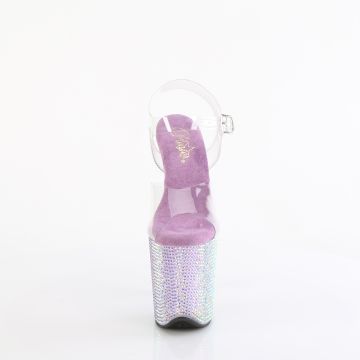 Fialové luxusní boty na podpatku BEJ808RRS/C/LVRS | BEJEWELED-808RRS Pleaser - zepředu Fialové luxusní boty na podpatku BEJ808RRS/C/LVRS | BEJEWELED-808RRS Pleaser - zepředu