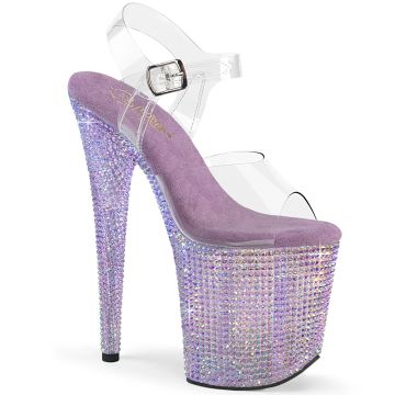 Fialové luxusní boty na podpatku BEJ808RRS/C/LVRS | BEJEWELED-808RRS Pleaser Fialové luxusní boty na podpatku BEJ808RRS/C/LVRS | BEJEWELED-808RRS Pleaser