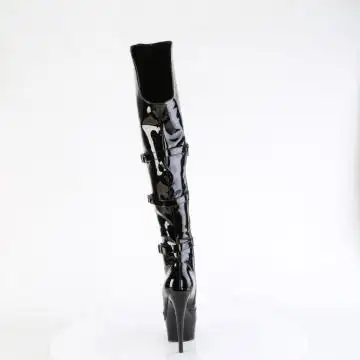 Černé erotické kozačky DEL3018/B/M | DELIGHT-3018 Pleaser - zezadu