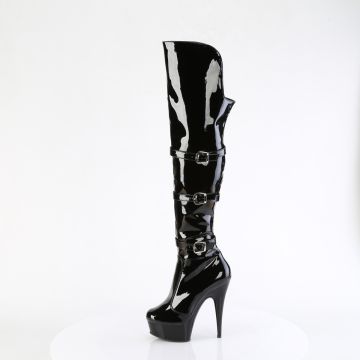 Černé erotické kozačky DEL3018/B/M | DELIGHT-3018 Pleaser - z vnitřku Černé erotické kozačky DEL3018/B/M | DELIGHT-3018 Pleaser - z vnitřku