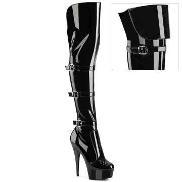 Černé erotické kozačky DEL3018/B/M | DELIGHT-3018 Pleaser Černé erotické kozačky DEL3018/B/M | DELIGHT-3018 Pleaser
