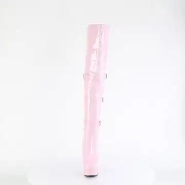 Růžové erotické kozačky DEL3018/BP/M | DELIGHT-3018 Pleaser - zepředu