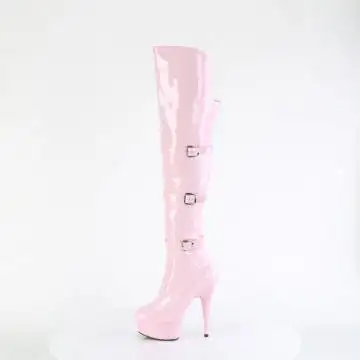 Růžové erotické kozačky DEL3018/BP/M | DELIGHT-3018 Pleaser - z vnitřku