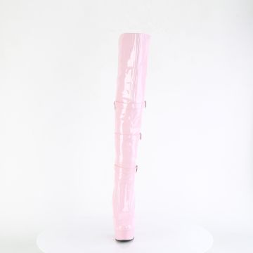 Růžové erotické kozačky DEL3018/BP/M | DELIGHT-3018 Pleaser - zepředu Růžové erotické kozačky DEL3018/BP/M | DELIGHT-3018 Pleaser - zepředu