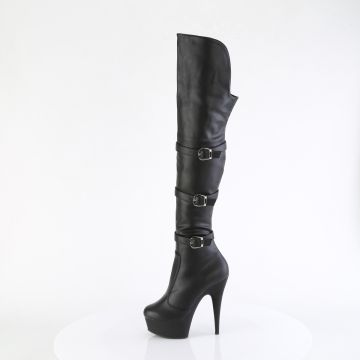 Černé matné erotické kozačky DEL3018/BPU/M | DELIGHT-3018 Pleaser - z vnitřku Černé matné erotické kozačky DEL3018/BPU/M | DELIGHT-3018 Pleaser - z vnitřku