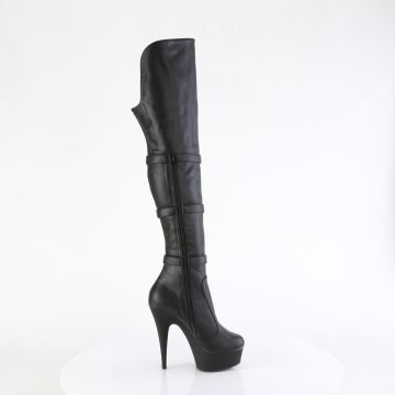 Černé matné erotické kozačky DEL3018/BPU/M | DELIGHT-3018 Pleaser - z vnějšku Černé matné erotické kozačky DEL3018/BPU/M | DELIGHT-3018 Pleaser - z vnějšku