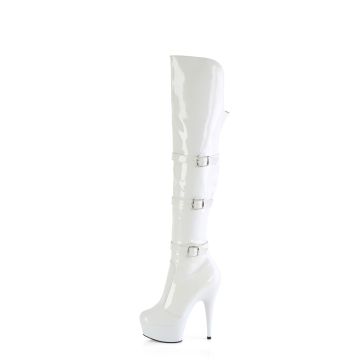 Bílé erotické kozačky DEL3018/W/M | DELIGHT-3018 Pleaser - z vnitřku Bílé erotické kozačky DEL3018/W/M | DELIGHT-3018 Pleaser - z vnitřku