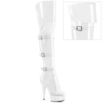 Bílé erotické kozačky DEL3018/W/M | DELIGHT-3018 Pleaser Bílé erotické kozačky DEL3018/W/M | DELIGHT-3018 Pleaser
