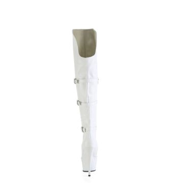 Bílé matné erotické kozačky DEL3018/WPU/M | DELIGHT-3018 Pleaser - zezadu Bílé matné erotické kozačky DEL3018/WPU/M | DELIGHT-3018 Pleaser - zezadu